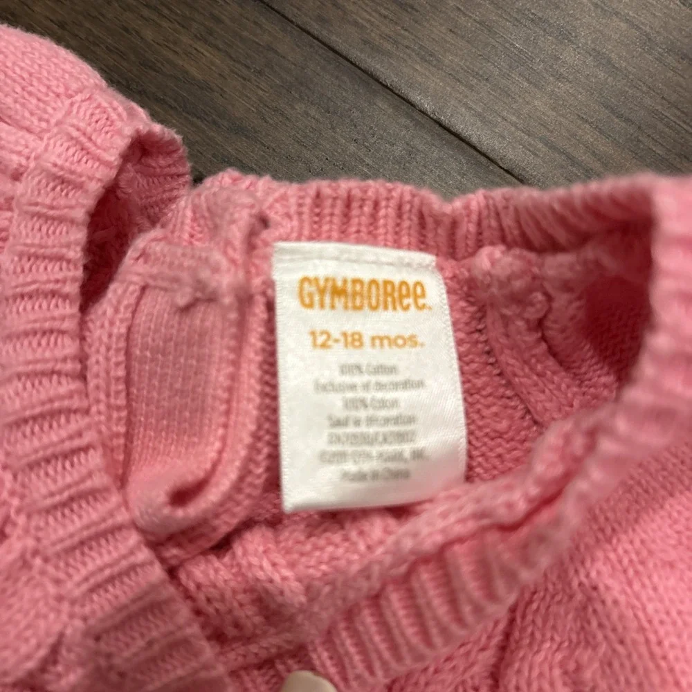 Gymboree Pink Scottie Dogs Faux Fur Knit Sweater Dress Sz 12-18 mo‎ Short Sleeve